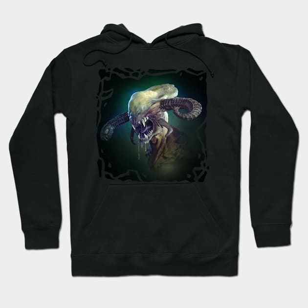 Creature bite Hoodie by INKSPACE